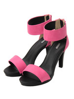 ブラック配色サンダル/ピンク系(073)