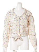 マルチドット前結びシャツ/NVY