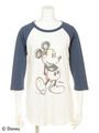 ミッキーマウス 七分袖ラグランTシャツ/Sugar/NewNavy