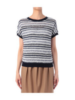 ミックスカラーボーダーニット/ネイビー系(493)