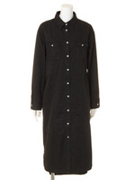 ミリタリーロングシャツOP/ブラック