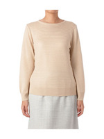 メッシュ編み切り替えニット/ベージュ系(051)