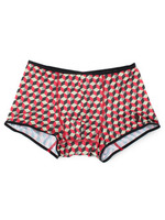 モザイク調ローライズパンツ/レッド系(363)