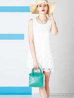 モチーフレースタイトワンピース/オフホワイト