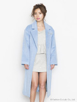 モヘヤシャギーウールロングコート/SAXE