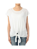 ヨークレース裾結びサマーニット/ホワイト(003)