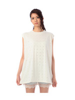 ラインストーンチュニックプルオーバー/オフホワイト(002)