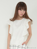 ラッフルスリーブブラウス/オフホワイト