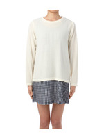 ラメニットソー×花柄ミルワンピ SET/ブラック(519)