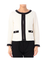 リップルノーカラージャケット/ホワイト(501)