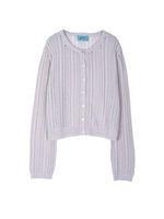 リネン混透かし柄CD/ブルー