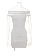 リブオフショルニットOP /PNK