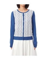 レースニットカーディガン/オレンジ系(067)