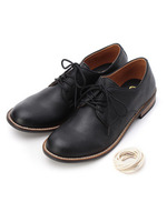 レザー調レースアップシューズ/ブラック(019)