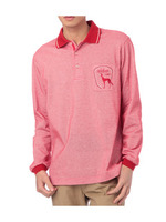 ロゴ刺しゅうポケット長袖ポロシャツ/レッド系(162)