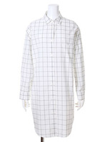 ロングシャツワンピース/WHTxBLK