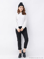 衿付異素材／TOPS/ラベンダー