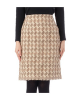 千鳥風ラメツイードスカート/ベージュ系(452)