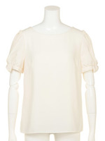 袖リボンブラウス/ホワイト