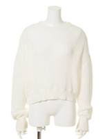 長袖ショート丈トップス/GRY