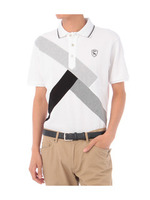 配色ラインコットンポロシャツ/レモンイエロー(031)