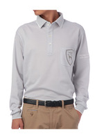 配色ライン長袖ポロシャツ/レッド系(662)