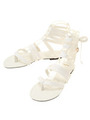 編み上げリボンサンダル/ホワイト