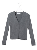 編地変化ショートカーディガン/GRY