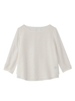 [L]メッシュボーダーブラウス/ホワイト(303)