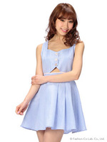 【Tralala】カッティングストライプワンピース/ブール