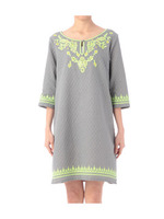 エスニック刺しゅうジャカードワンピース/グレー(012)